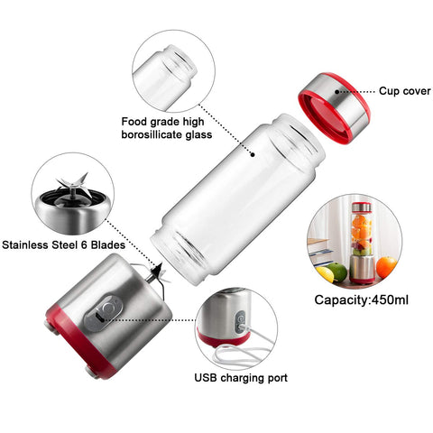 Image of Rechargeable, Personal and Portable Glass Blender