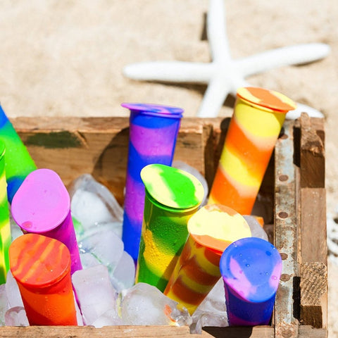 Image of Silicone Ice Cream and Popsicle Tube Molds - Set of 6 Tubes