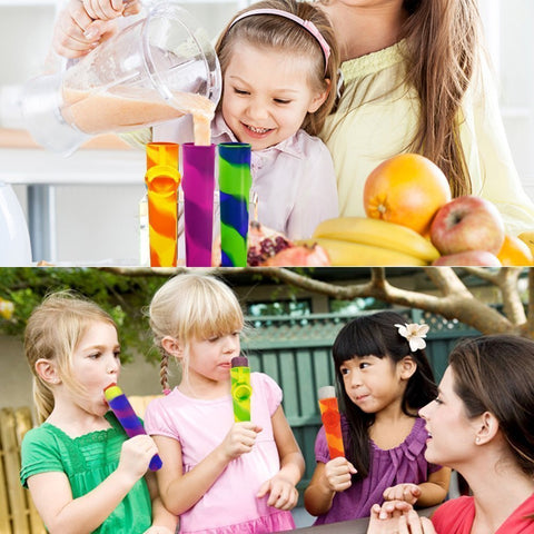 Image of Silicone Ice Cream and Popsicle Tube Molds - Set of 6 Tubes