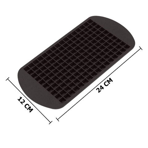 Image of Mini Ice Cube Trays with 160 Small Silicon Cube Molds - 1 Pair (Blue and Black)