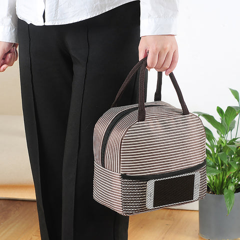 Image of Insulated Lunch Bag With Side Slit (Stripped Colors) - New and Improved Design