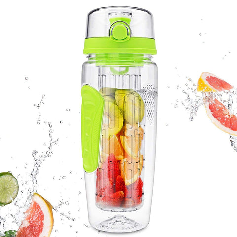 Image of 32oz Fruit Infuser Water Bottle With a Leak-proof top