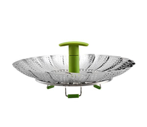 Collapsible Stainless Steel Vegetable & Food Steamer Insert (Large 7"-11" and Medium 5.5"-9")) - Improved Design