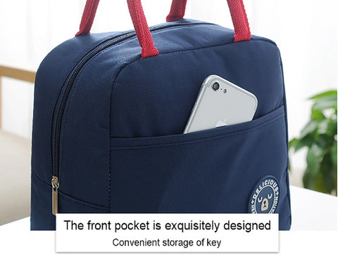 Image of Insulated Lunch Bag with Deep Side Pocket