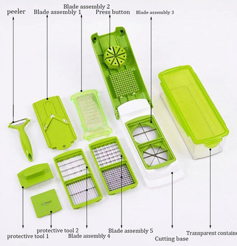 Image of 12 in 1 Vegetable Cutter or Chopper and Slicer