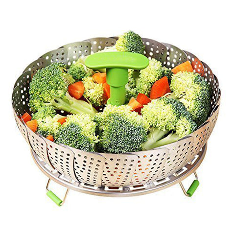 Image of Collapsible Stainless Steel Vegetable & Food Steamer Insert (Large 7"-11" and Medium 5.5"-9")) - Improved Design