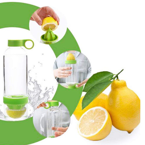 Leak-Proof Lemon Squeezer Cup With Fruit Infuser Water Bottle