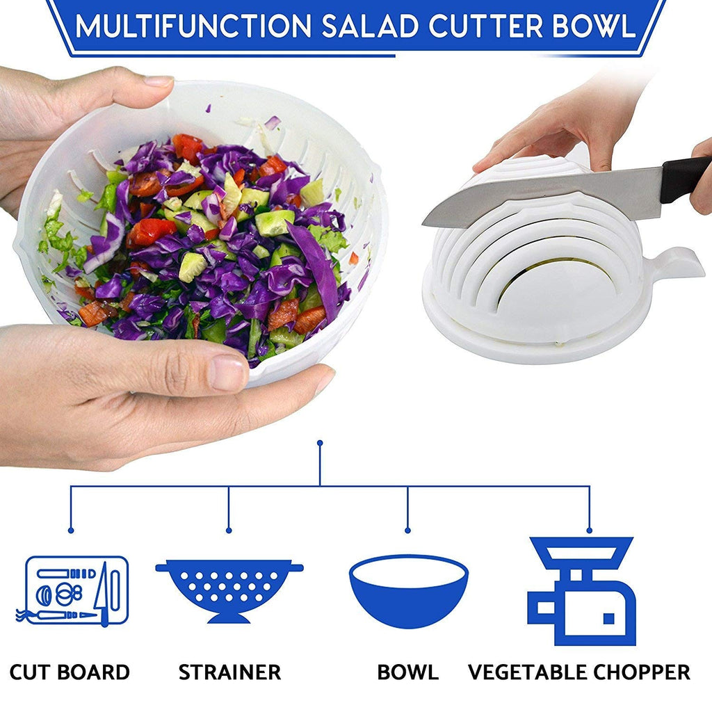 Snap Salad Cutter Bowl, Salad Chopper Bowl and Cutter, Multi-Functional  Fast Salad Cutter Bowl, Salad Cutter Bowl with Lid Fast Vegetable Cut Set