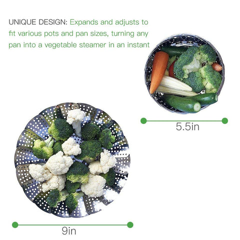 Image of Collapsible Stainless Steel Vegetable & Food Steamer