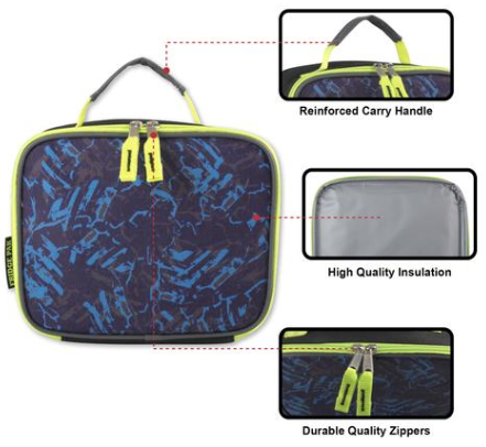 Insulated Kid's Lunch Bag With Secure Zipper - Boys
