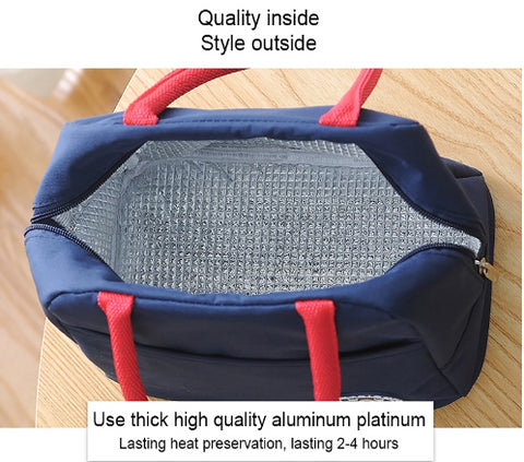 Insulated Lunch Bag with Deep Side Pocket