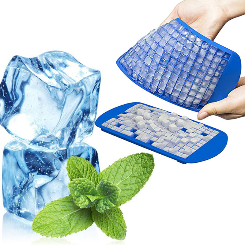 Mini Ice Cube Trays with 160 Small Silicon Cube Molds - 1 Pair